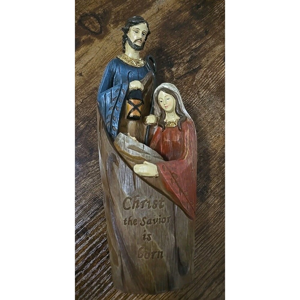 Holy Family Nativity Figurine Mary Joseph Baby Jesus 10"